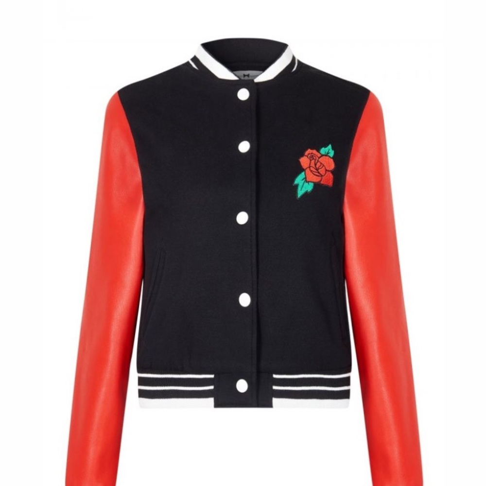Collectif Clothing 50s Rockabilly Britney Rose College Letterman Jacket
